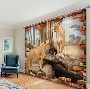 Two lions Animal Curtains 3D Photo Printing Blackout For Window Living Room Bedding Room Hote Office Sofa Decoration
Two lions Animal Curtains 3D Photo Printing Blackout For Window Living Room Bedding Room Hote Office Sofa Decoration