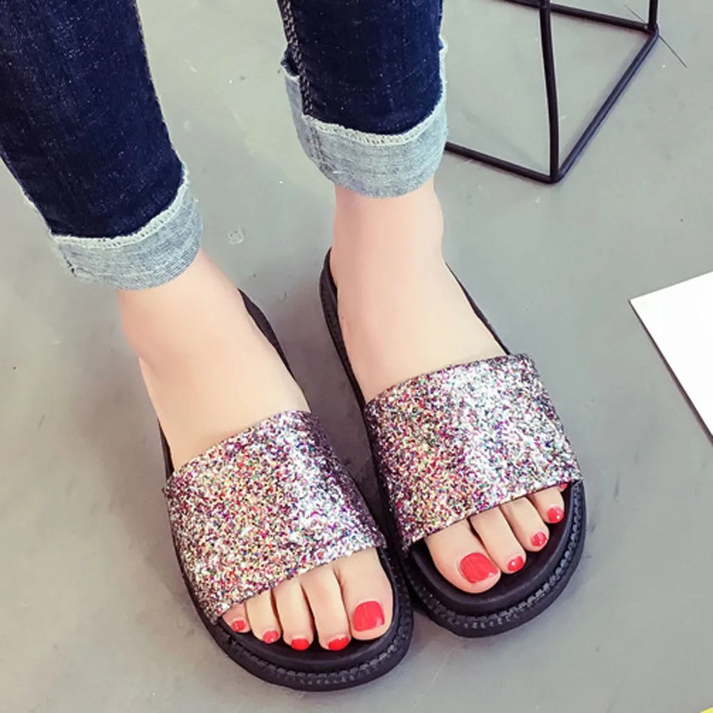 Women's Sandals Flip-flops Sequin Slippers Flat Casual Ladies Summer Comfortable Beach Slippers Shoes Size 36-40 C#
Women's Sandals Flip-flops Sequin Slippers Flat Casual Ladies Summer Comfortable Beach Slippers Shoes Size 36-40 C#