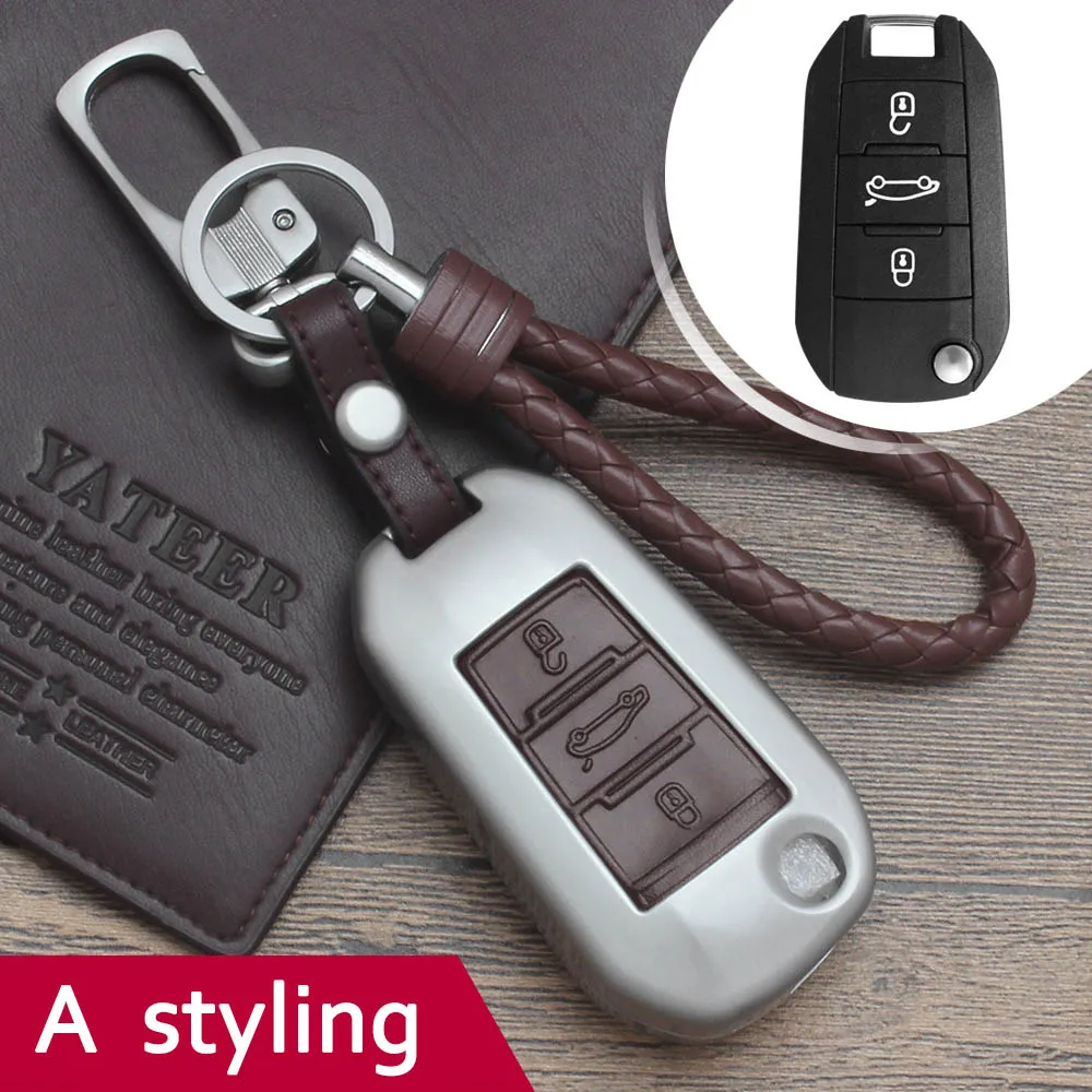 Zinc-alloy-Leather-Car-Key-Cover-Case-For-Peugeot-3008-5008-408-2008-308-508-For (7)