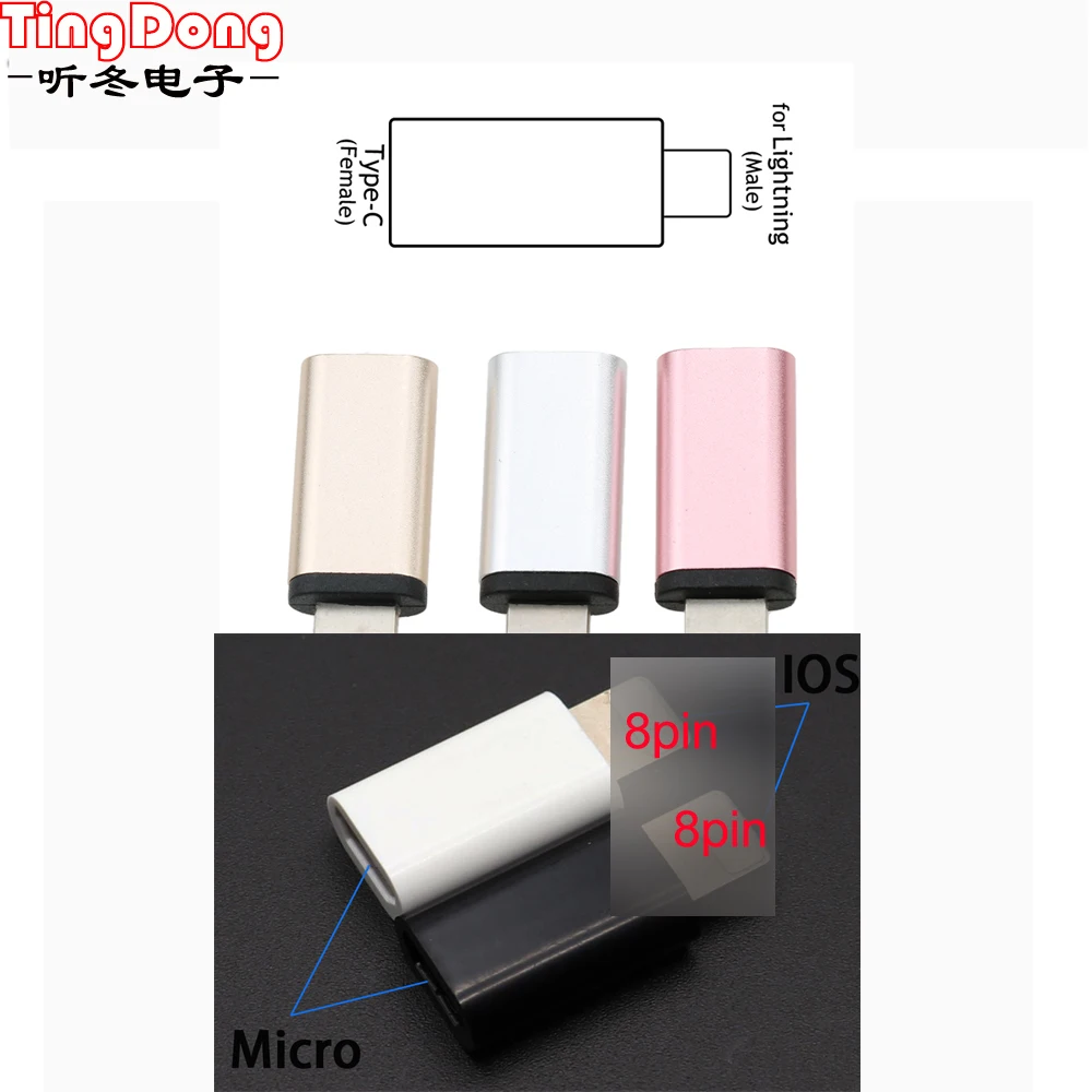 2pcs For iPhone to Micro USB / Type-C Charger Adapter Female to Male Converter Adapter for iPhone 6 6s 7 8 Plus X 10 for iPad
2pcs For iPhone to Micro USB / Type-C Charger Adapter Female to Male Converter Adapter for iPhone 6 6s 7 8 Plus X 10 for iPad