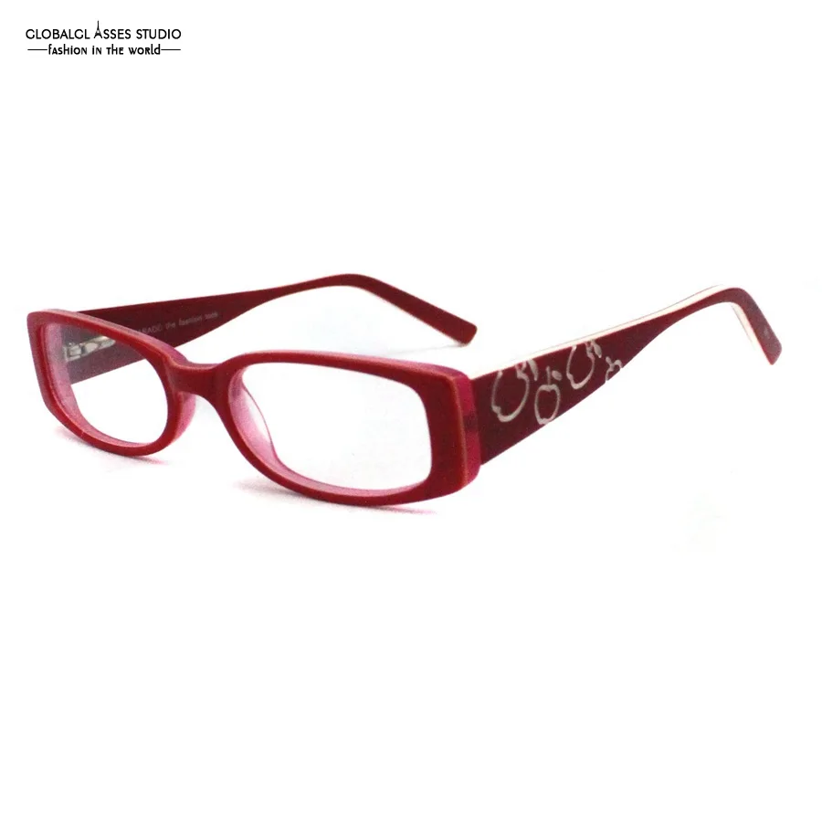 Cute Kids' Frame Girl Acetate Rectangular Lens Spring Hinge Red Wide Temple Apple Pattern Myopia Optical Glasses Frame Spice C2
Cute Kids' Frame Girl Acetate Rectangular Lens Spring Hinge Red Wide Temple Apple Pattern Myopia Optical Glasses Frame Spice C2
