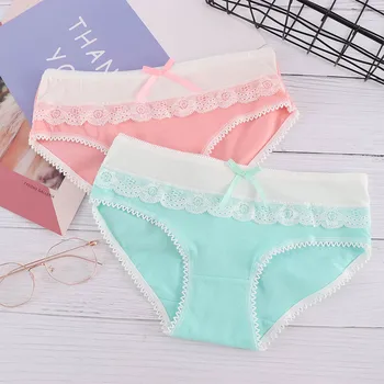 Sexy Seamless Cotton Lace Bow Underwear Panties Women's Cute Low-waist Pink Green Candy Color Briefs Lingerie
Sexy Seamless Cotton Lace Bow Underwear Panties Women's Cute Low-waist Pink Green Candy Color Briefs Lingerie