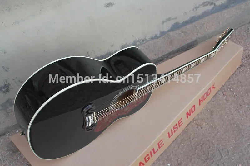 Free shipping Chinese Factory Custom 2017 100% New arrival style J 200 Super Jumbo black Acoustic Guitar in stock ! 115
Free shipping Chinese Factory Custom 2017 100% New arrival style J 200 Super Jumbo black Acoustic Guitar in stock ! 115