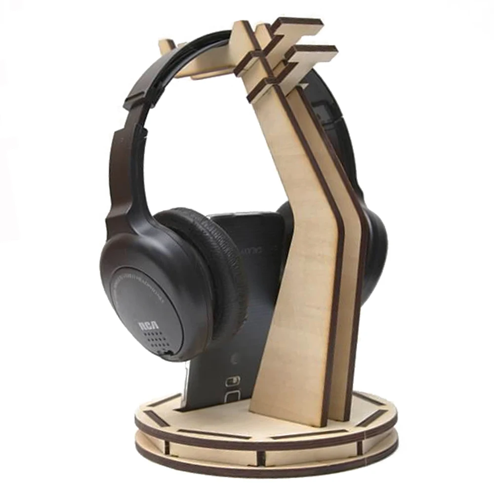 DIY Desk Sound Station Laser Cut Headphone Stand Wooden Headset Hanger  Nerdy Desk Decor Tower Puzzle Model freeshipping - Woody Signs Co. -  Handmade Crafted Unique Wooden Creative