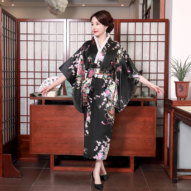 National Women Sexy Black Kimono Yukata Japanese Style Cosplay Costume Print Wheel One Size With Obi Novelty Evening Dress
National Women Sexy Black Kimono Yukata Japanese Style Cosplay Costume Print Wheel One Size With Obi Novelty Evening Dress