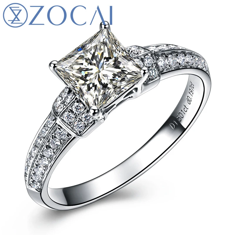 ZOCAI Princess Cut Real 1.0 Ct Main Diamond with 0.20 Ct Side Diamond 18K White Gold Engagement Diamond Ring W03754
ZOCAI Princess Cut Real 1.0 Ct Main Diamond with 0.20 Ct Side Diamond 18K White Gold Engagement Diamond Ring W03754