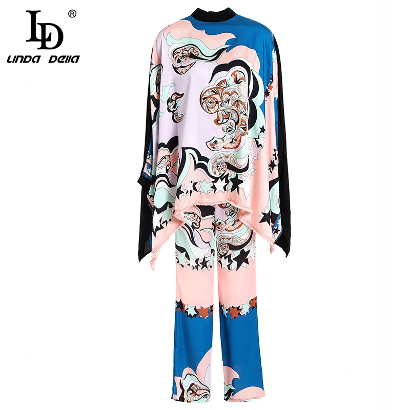 LD LINDA DELLA Fashion Spring Vintage Suits Women's Batwing Sleeve Tassel Tops+Geometric Printed Wide Leg Long Pants 2Pieces Set
LD LINDA DELLA Fashion Spring Vintage Suits Women's Batwing Sleeve Tassel Tops+Geometric Printed Wide Leg Long Pants 2Pieces Set