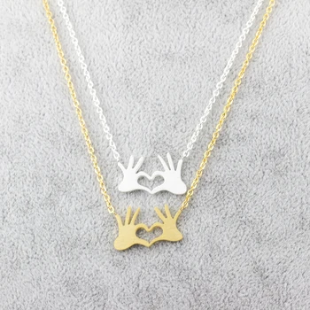 10pcs Stainless Steel Clavicle Necklace Dainty Double Hand Heart Choker Necklace Women Fashion Eternity Infinity Love Jewelry
10pcs Stainless Steel Clavicle Necklace Dainty Double Hand Heart Choker Necklace Women Fashion Eternity Infinity Love Jewelry