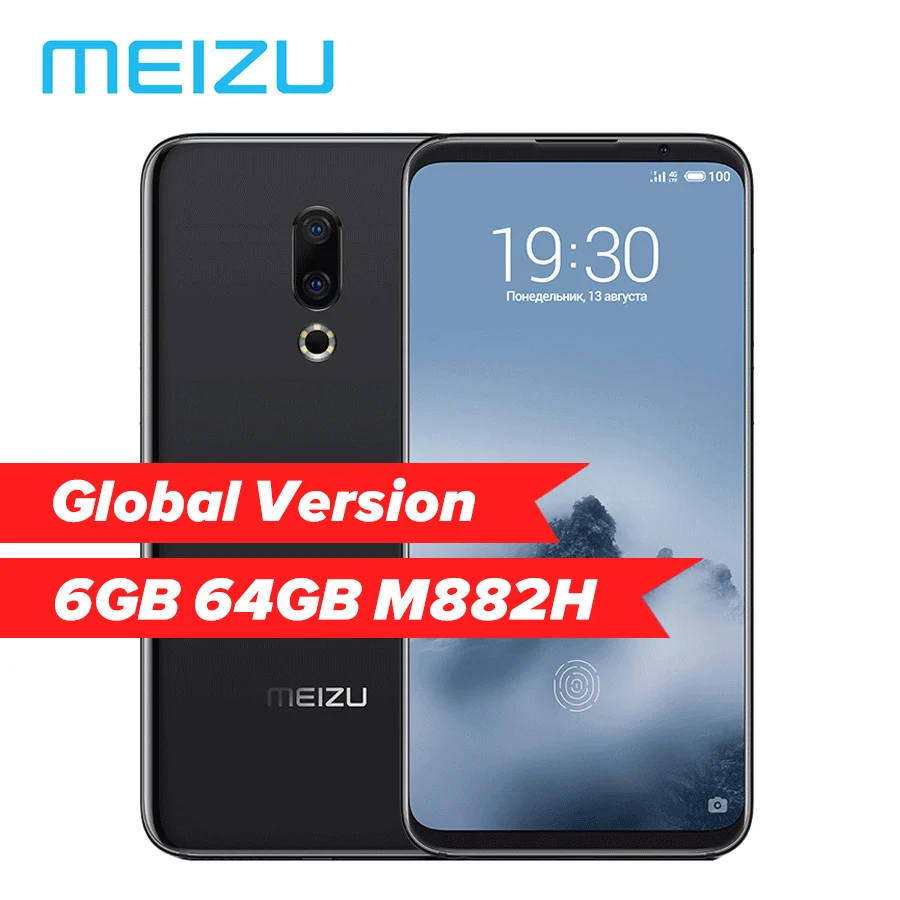 

Global Version Meizu 16th 6GB RAM 64GB ROM M882H 6.0'' FHD Snapdragon 845 Octa Core 2160x1080P Dual Rear Camera Mobile Phone