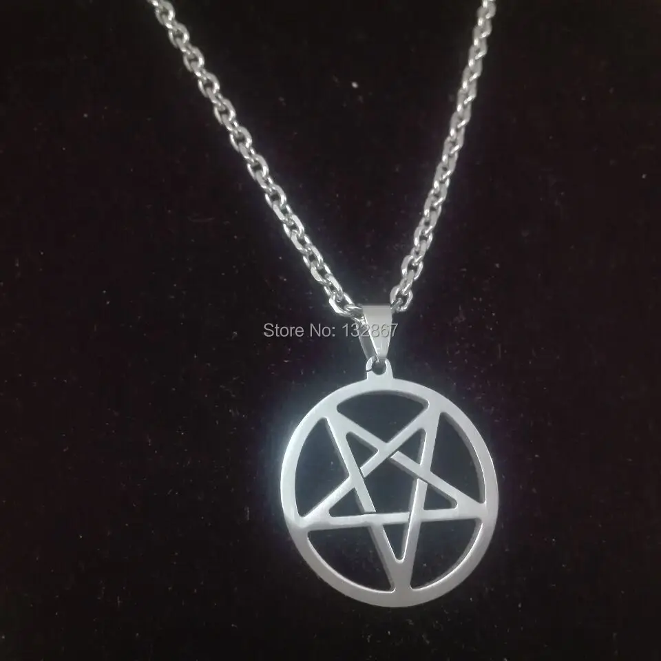 Silver Tone Stainless Steel Pagan Wicca Inverted Star Pentagram Pendant Necklace 22'' cross Chain
Silver Tone Stainless Steel Pagan Wicca Inverted Star Pentagram Pendant Necklace 22'' cross Chain