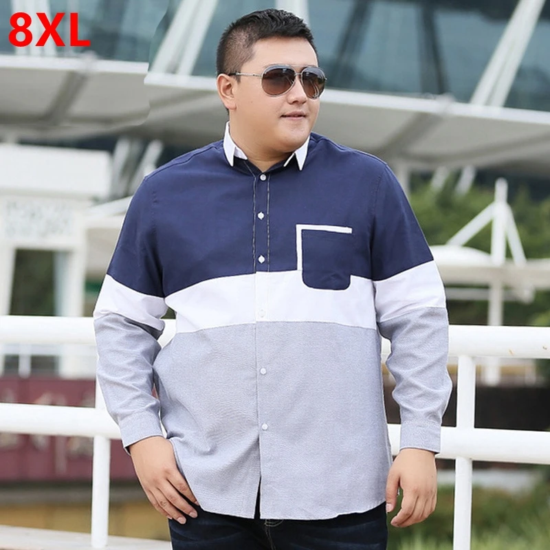 Autumn new product plus fertilizer XL long-sleeved shirt big shirt super big stitching extra large loose shirt male
Autumn new product plus fertilizer XL long-sleeved shirt big shirt super big stitching extra large loose shirt male