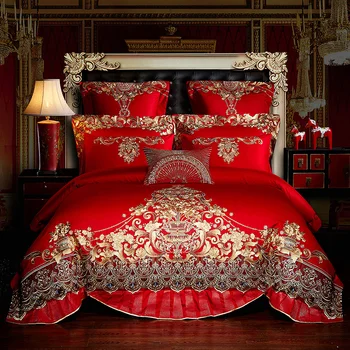 Red Egyptian Cotton Luxury Embroidery wedding Bedding Sets Bedspread Queen King size 4/6/9pcs Duvet Cover Sets
Red Egyptian Cotton Luxury Embroidery wedding Bedding Sets Bedspread Queen King size 4/6/9pcs Duvet Cover Sets