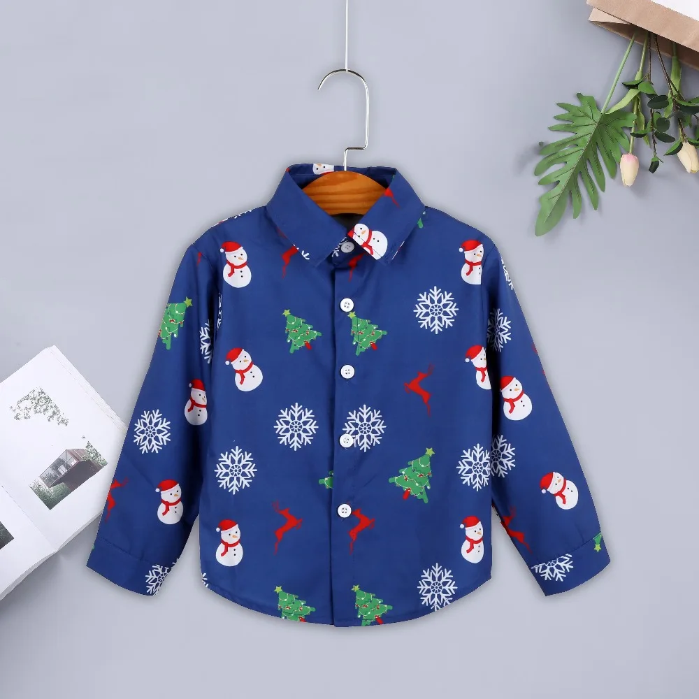 Boys Shirts Fashion Print Snowflake Shirt Kids Long Sleeve Christmas Print Blue Shirt Boy Clothes 2-6Y Child Clothes
Boys Shirts Fashion Print Snowflake Shirt Kids Long Sleeve Christmas Print Blue Shirt Boy Clothes 2-6Y Child Clothes