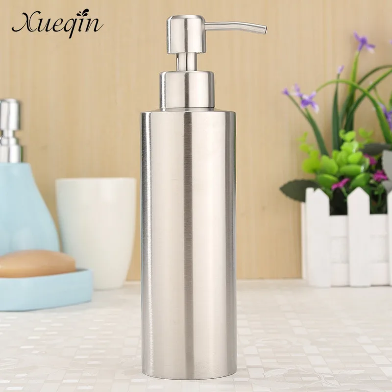 Image Xueqin Free Shipping High Quality 304 Stainless Steel Kitchen Bathroom Hand Pump Liquid Soap Dispenser Lotion Detergent Bottle