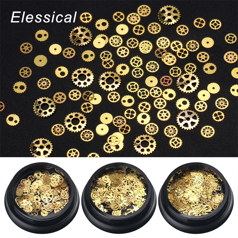 ELESSICAL Gold 3d Metal Nail Art Christmas Pattern Nail Stud Punk Style Gearwheel Nail Stickers Decorations Accessories Manicure
ELESSICAL Gold 3d Metal Nail Art Christmas Pattern Nail Stud Punk Style Gearwheel Nail Stickers Decorations Accessories Manicure