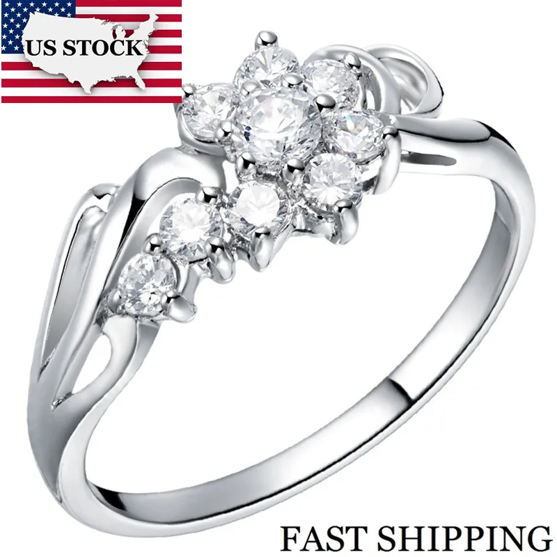 US STOCK 15% Rhinestone Brincos Silver Wedding Rings Flower Crystal Engagement Ring Cubic Zirconia Jewelry Female Uloveido J254
US STOCK 15% Rhinestone Brincos Silver Wedding Rings Flower Crystal Engagement Ring Cubic Zirconia Jewelry Female Uloveido J254