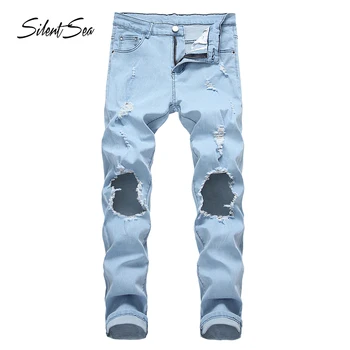 Silentsea Men Jeans Hip-hop Men Biker Skinny Punk Jeans Light Blue Motorcycle Slim Fit Denim Pants Holes Men's Jeans Big Size
Silentsea Men Jeans Hip-hop Men Biker Skinny Punk Jeans Light Blue Motorcycle Slim Fit Denim Pants Holes Men's Jeans Big Size