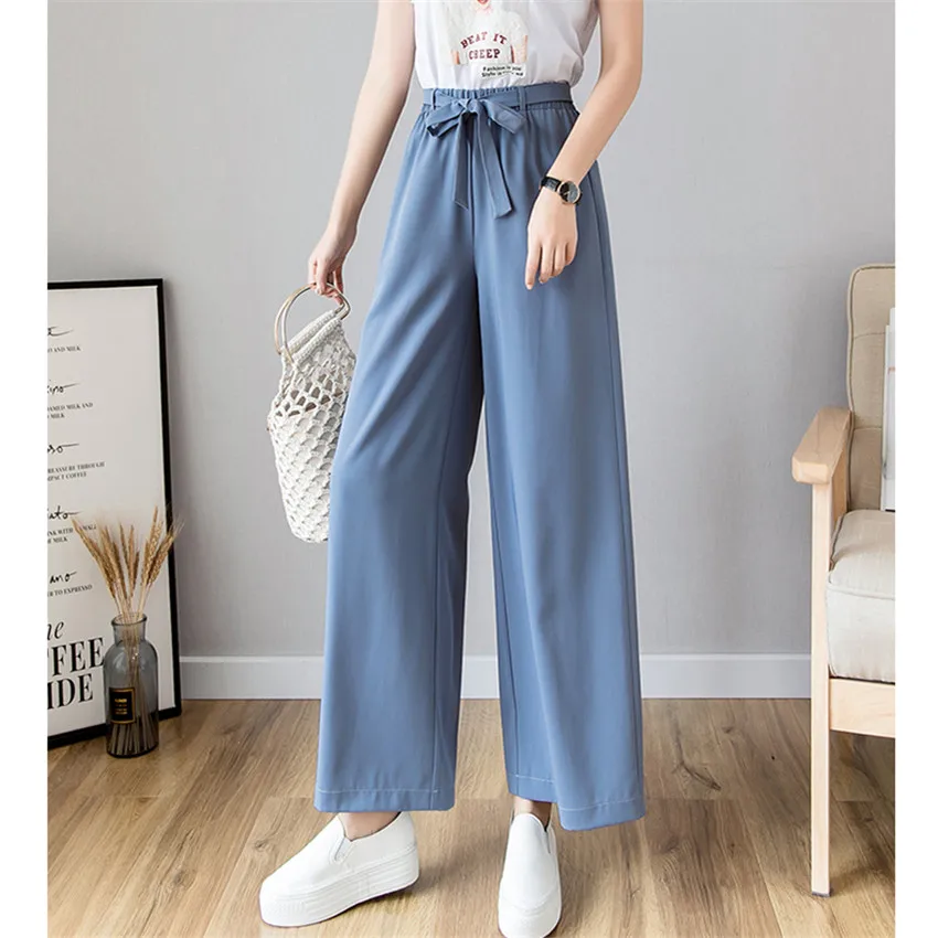 New Fashion Women Chiffon Wide Leg Pant Casual Ankle-Length Bow Tie Pant Summer Female Eastic Waist Thin Pants Trousers WZ791
New Fashion Women Chiffon Wide Leg Pant Casual Ankle-Length Bow Tie Pant Summer Female Eastic Waist Thin Pants Trousers WZ791
