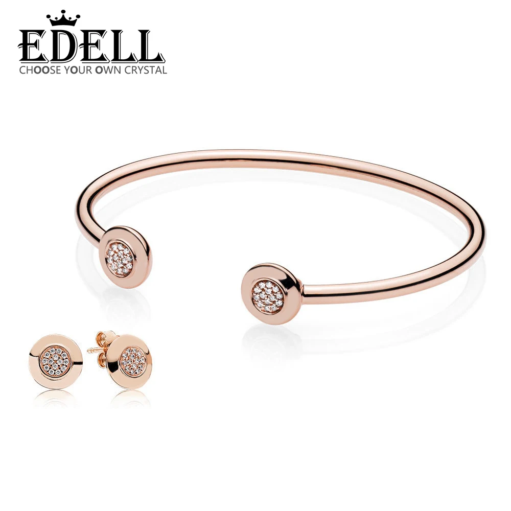 EDELL100% 925 Sterling Silver 1:1 RAU0410 Rose Signature Bangle and Earring Gift Set for Presents A Charming Gift for Women
EDELL100% 925 Sterling Silver 1:1 RAU0410 Rose Signature Bangle and Earring Gift Set for Presents A Charming Gift for Women