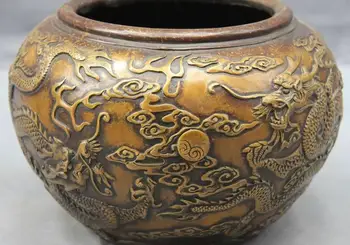 China Palace Bronze Copper Carved Dragon Play Bead Jug Jar kettle Tank Crock Pot
China Palace Bronze Copper Carved Dragon Play Bead Jug Jar kettle Tank Crock Pot