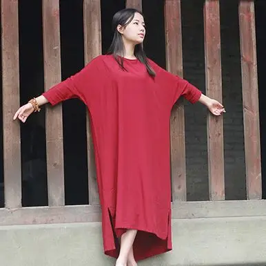 New spring and summer women's cotton smooth drape dress loose big yards S163 
New spring and summer women's cotton smooth drape dress loose big yards S163