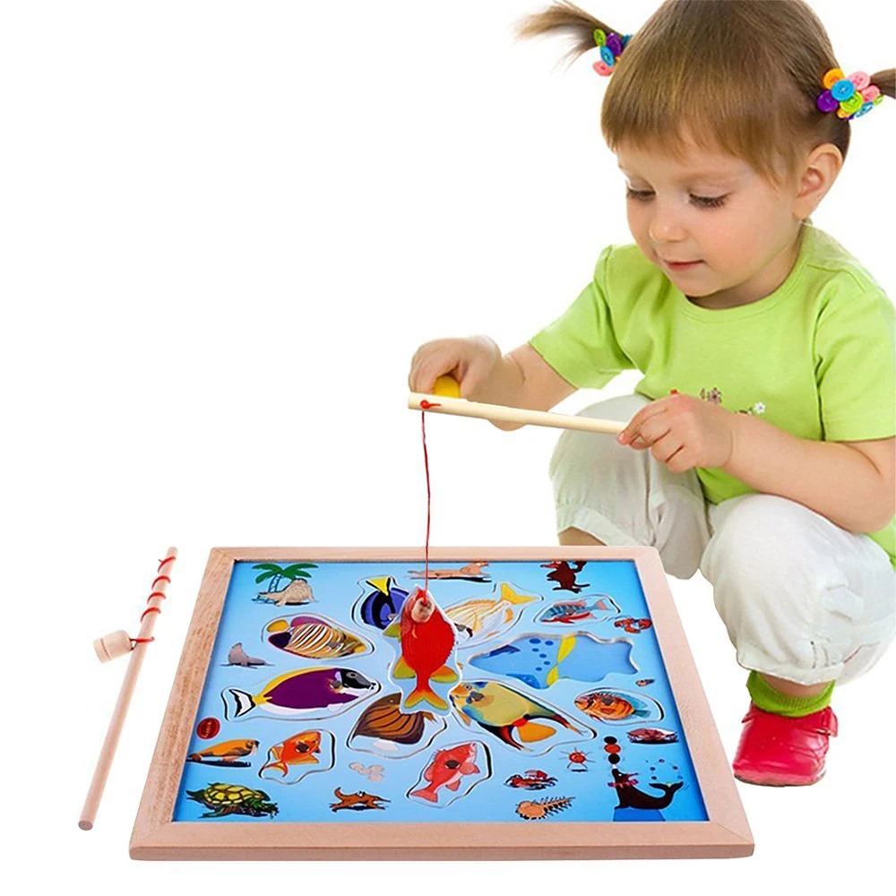 Liyuan Magnetic Wooden Puzzle Fishing Game Playset Learning & Education Toys with 11 Fishes+2 Poles Toy Gift for Toddlers Kids
Liyuan Magnetic Wooden Puzzle Fishing Game Playset Learning & Education Toys with 11 Fishes+2 Poles Toy Gift for Toddlers Kids