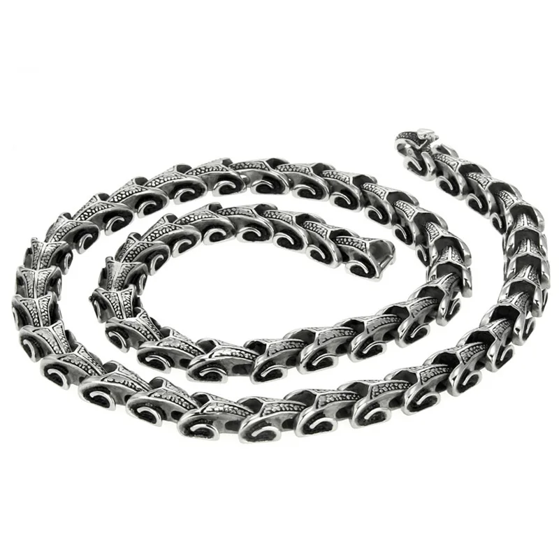

Punk titanium steel bracelet necklace suits Men's retro bracelet necklace set stainless steel