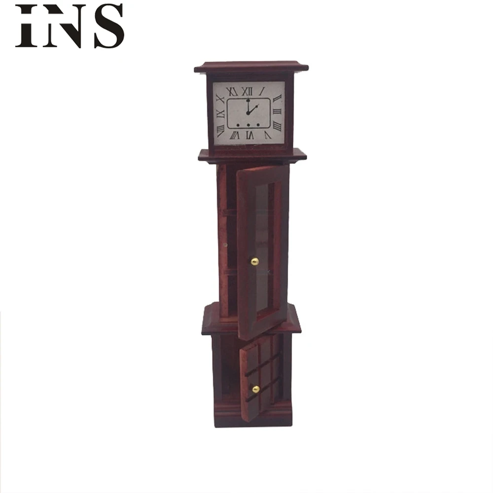 Фото 1:12 Dollhou миниатюрная гостиная винтажные деревянные часы дедушка - купить