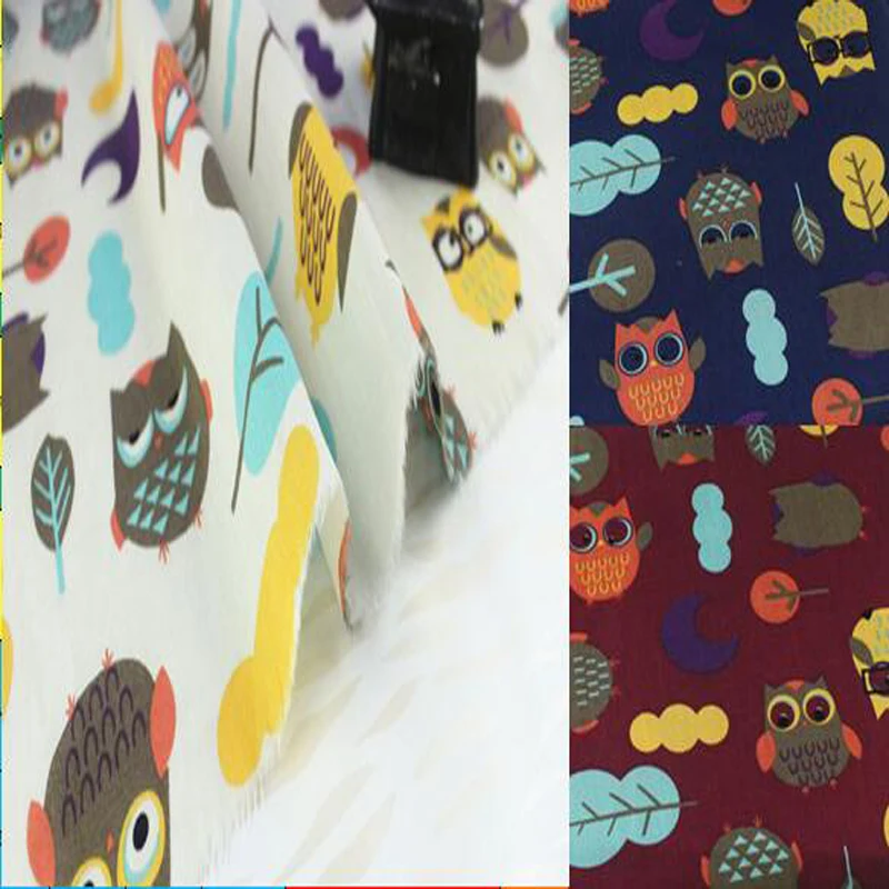 Cute 50x145cm Navy Blue Red & Beige Colorful Lucky Owl Printed Cotton Poplin Fabric For DIY Sewing
Cute 50x145cm Navy Blue Red & Beige Colorful Lucky Owl Printed Cotton Poplin Fabric For DIY Sewing