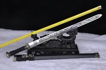 Chinese Handmade High Quallty Sword Engraved Dragon Blade Full Tang Han Jian Wood Sheath
Chinese Handmade High Quallty Sword Engraved Dragon Blade Full Tang Han Jian Wood Sheath