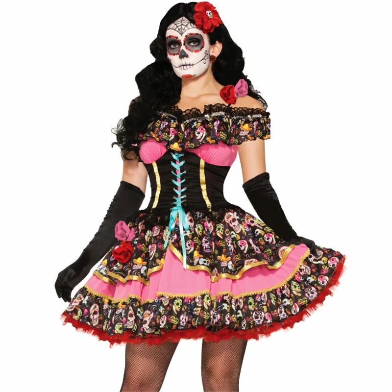halloween scary skeleton ghost bride Dress Sexy Skull corpse bride Cosplay Costume female Horror Zombie Day of the Dead clothing
halloween scary skeleton ghost bride Dress Sexy Skull corpse bride Cosplay Costume female Horror Zombie Day of the Dead clothing