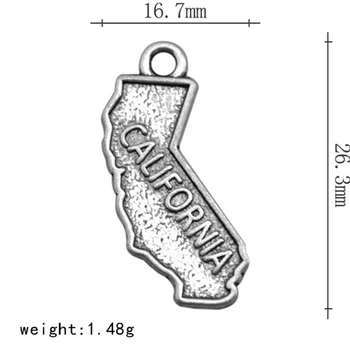 Antique Silver CALIFORNIA Map Pendant Ancient Charms For Handmade Jewelry Bracelets Necklace Making DIY Accessories
Antique Silver CALIFORNIA Map Pendant Ancient Charms For Handmade Jewelry Bracelets Necklace Making DIY Accessories