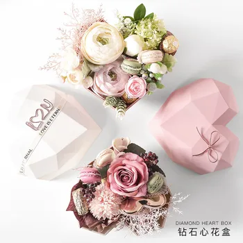 Ig Style High-end Birthday Gift Diamond Heart Shape Flower Box Rose Gold Color Inner Flower Packaging Box Gift Box
Ig Style High-end Birthday Gift Diamond Heart Shape Flower Box Rose Gold Color Inner Flower Packaging Box Gift Box