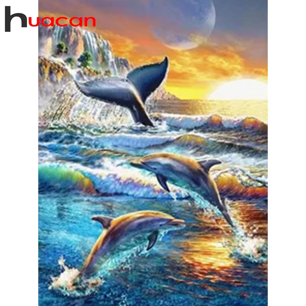 Huacan Full Diamond Painting Square/Round Rhinestones Scenic DIY Diamond Embroidery Icons Dolphin Home Decoration
Huacan Full Diamond Painting Square/Round Rhinestones Scenic DIY Diamond Embroidery Icons Dolphin Home Decoration