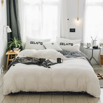 White Pink Gray Purple Embroidery Girl Fleece Fabric Bedding set Flannel Lattice Duvet Cover Bed Linen Fitted Sheet Pillowcases
White Pink Gray Purple Embroidery Girl Fleece Fabric Bedding set Flannel Lattice Duvet Cover Bed Linen Fitted Sheet Pillowcases