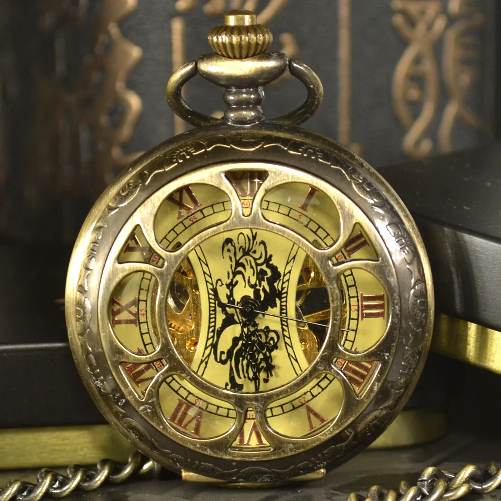 TIEDAN Steampunk Skeleton Dial Black Case Male Relogio De Bolso Retro Roman Numerals Chain Clock Men Mechanical Pocket Watch
TIEDAN Steampunk Skeleton Dial Black Case Male Relogio De Bolso Retro Roman Numerals Chain Clock Men Mechanical Pocket Watch
