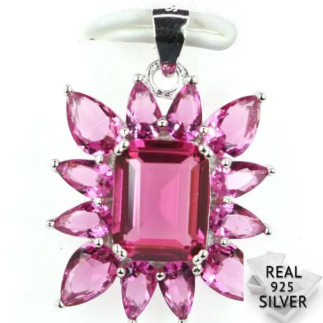 Real 925 Solid Sterling Silver 2.6g Pink Tourmaline Woman's Pendant 26x19mm
Real 925 Solid Sterling Silver 2.6g Pink Tourmaline Woman's Pendant 26x19mm