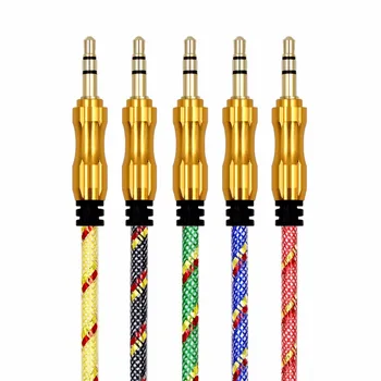 100pcs Metal Aux Cable 3.5mm to 3.5mm Nylon Cable Audio Male to Male Extension Cable For phone car DVD MP4
100pcs Metal Aux Cable 3.5mm to 3.5mm Nylon Cable Audio Male to Male Extension Cable For phone car DVD MP4