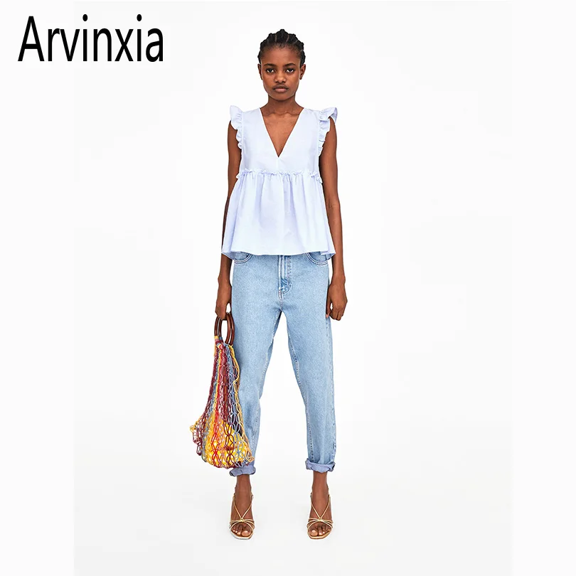 Arvinxia ZA Sexy Solid Color Bow Tie Women Shirts Fashion Comfortable Deep V-Neck Lady Tops New Arrivals Summer Sleeveless Vest
Arvinxia ZA Sexy Solid Color Bow Tie Women Shirts Fashion Comfortable Deep V-Neck Lady Tops New Arrivals Summer Sleeveless Vest