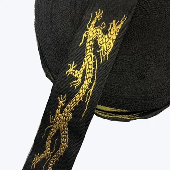 10yards/lot wide 4cm Woven Jacquard Ribbon black backgrond gold animal dragon design for curtain and clothing accessory ZH-2711
10yards/lot wide 4cm Woven Jacquard Ribbon black backgrond gold animal dragon design for curtain and clothing accessory ZH-2711
