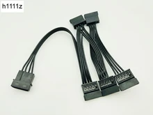 4Pin 18AWG Fio Para Disco Rígido IDE Molex para 15Pin 5-Port SATA Adaptador De Cabo de Alimentação Cabo Chumbo HDD SSD PC Servidor de Computador para o Mineiro(China)