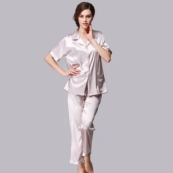 Women Summer Pajamas Set New Rayon 2 PCS Shirt&Pant Sexy Sleep Set Female Pajamas Suit Charming Home Wear Soft Home Clothes
Women Summer Pajamas Set New Rayon 2 PCS Shirt&Pant Sexy Sleep Set Female Pajamas Suit Charming Home Wear Soft Home Clothes