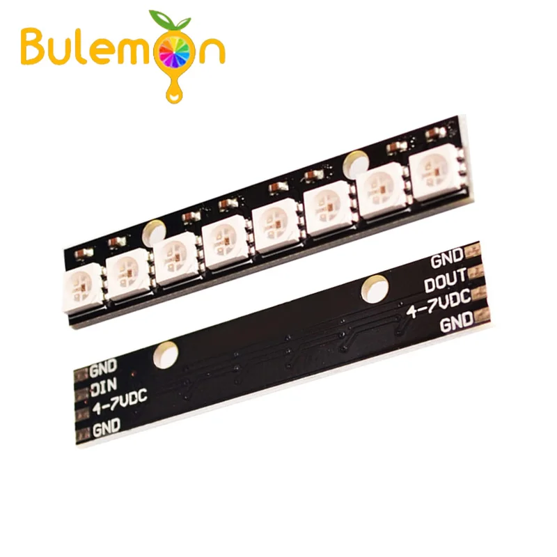 3 шт./лот 8-канальный сетевой видеорегистратор WS2812 5050 RGB светодиодный свет