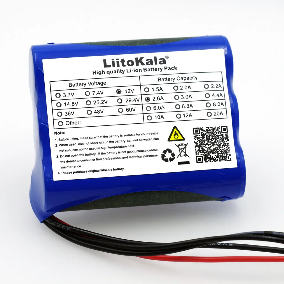 Liitokala 12V 2600mAh Lithium-Ion 12.6V 2.6A 11.1V CCTV Camera Battery Rechargeable 18650 Batteries+DC plug 5.5*2.1mm
Liitokala 12V 2600mAh Lithium-Ion 12.6V 2.6A 11.1V CCTV Camera Battery Rechargeable 18650 Batteries+DC plug 5.5*2.1mm
