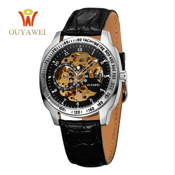 OUYAWEI Brand Men Leather Watchband Mechanical Watch Army Wrist Watches 22mm Skeleton reloj hombre Luxury Fashion
OUYAWEI Brand Men Leather Watchband Mechanical Watch Army Wrist Watches 22mm Skeleton reloj hombre Luxury Fashion