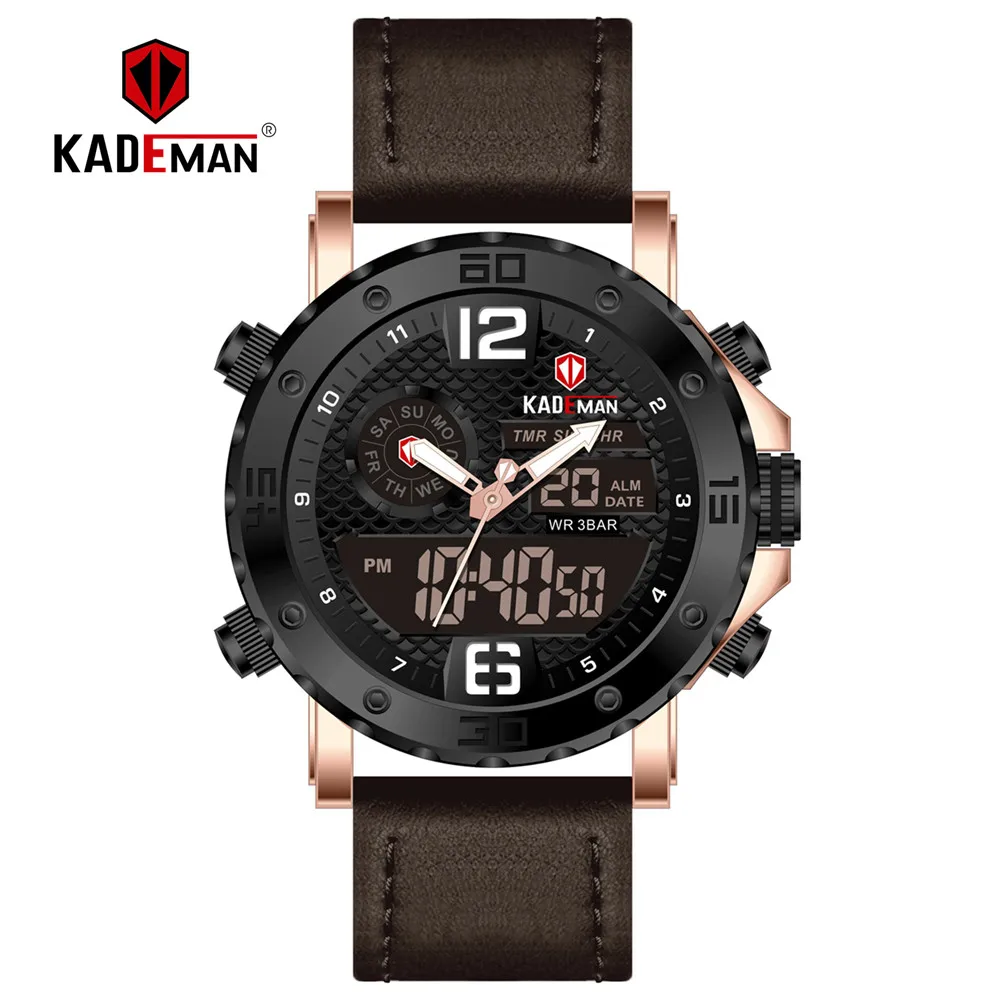 2019 NEW Men Sport Digital Watch Military Waterproof Dual Display Wristwatch Automatic Watch TOP Brand KADEMAN Relogio Masculino
2019 NEW Men Sport Digital Watch Military Waterproof Dual Display Wristwatch Automatic Watch TOP Brand KADEMAN Relogio Masculino