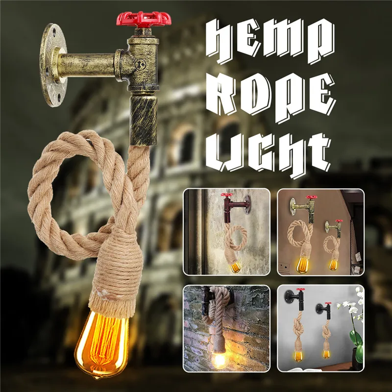E27 Lamp Base Retro Loft Style Pendant Lights Wrought Iron Industrial Vintage Water Pipe Hemp Rope Home Decor Corridor Bar
E27 Lamp Base Retro Loft Style Pendant Lights Wrought Iron Industrial Vintage Water Pipe Hemp Rope Home Decor Corridor Bar