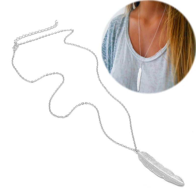 Women Alloy Leaf Pendant Necklaces Feather Chain Jewelry Long Collier Girls Gold Silver Adjustable Simple Dainty Accessories
Women Alloy Leaf Pendant Necklaces Feather Chain Jewelry Long Collier Girls Gold Silver Adjustable Simple Dainty Accessories