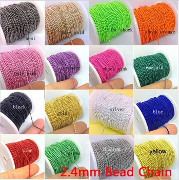 2.4mm Ball Beads Jewelry Links 100 Meters/Troll Fashion Necklace Chains diy Iron Metal Colorful Pick Up Colors
2.4mm Ball Beads Jewelry Links 100 Meters/Troll Fashion Necklace Chains diy Iron Metal Colorful Pick Up Colors