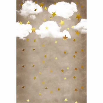 Photography Backdrops 5x7ft White Clouds Gold Twinkle Stars Photography Background Kids Brown Wall Baby Shower Party for Picture
Photography Backdrops 5x7ft White Clouds Gold Twinkle Stars Photography Background Kids Brown Wall Baby Shower Party for Picture